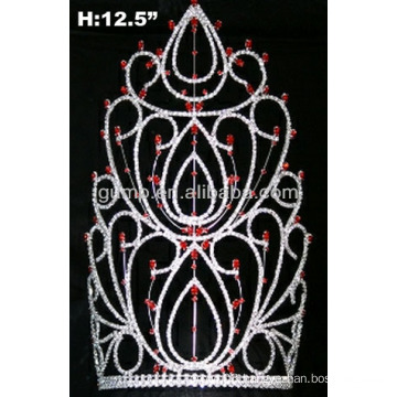 red & clear stone tiara rhinestone crown